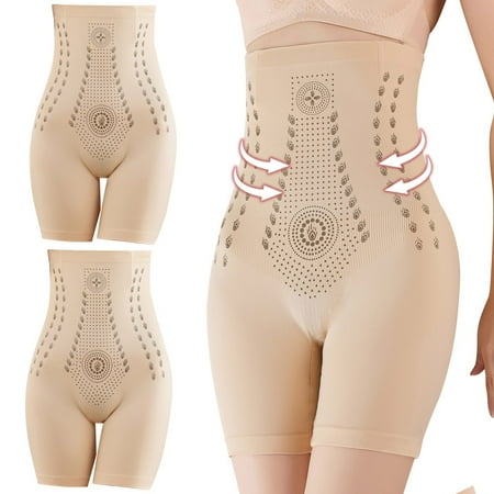 Pavied Tummy Control Underwear Postpartum Underwear Far Infrared Negative Oxygen Bodysuit Valentine Gift Honeycomb Body Shaping Briefs Breathable High Waisted Underwear Panties for Women A 2XL