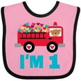thumbnail image 3 of Inktastic 1st Birthday Fire Truck Boys or Girls Baby Bib, 3 of 4