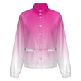 thumbnail image 5 of Jackets for Women Winter Coat Jackets Flannel Stand Collar Jacket(Aesthetic Rose Red And White Gradient,Size:S-4XL), 5 of 7