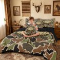 thumbnail image 3 of meiyoeat Camouflage Basketball Twin Bedding for Boys, Dripping Sport Bedding Comforter Set, Green Brown, Black Reversible, 7-Piece, 3 of 6