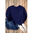 thumbnail image 4 of Stylish High Low Hem Sweatshirt for Women - Navy Blue O Neck Long Sleeve - [ZhiHiMeRi] | (US 16-18)XL, 4 of 12
