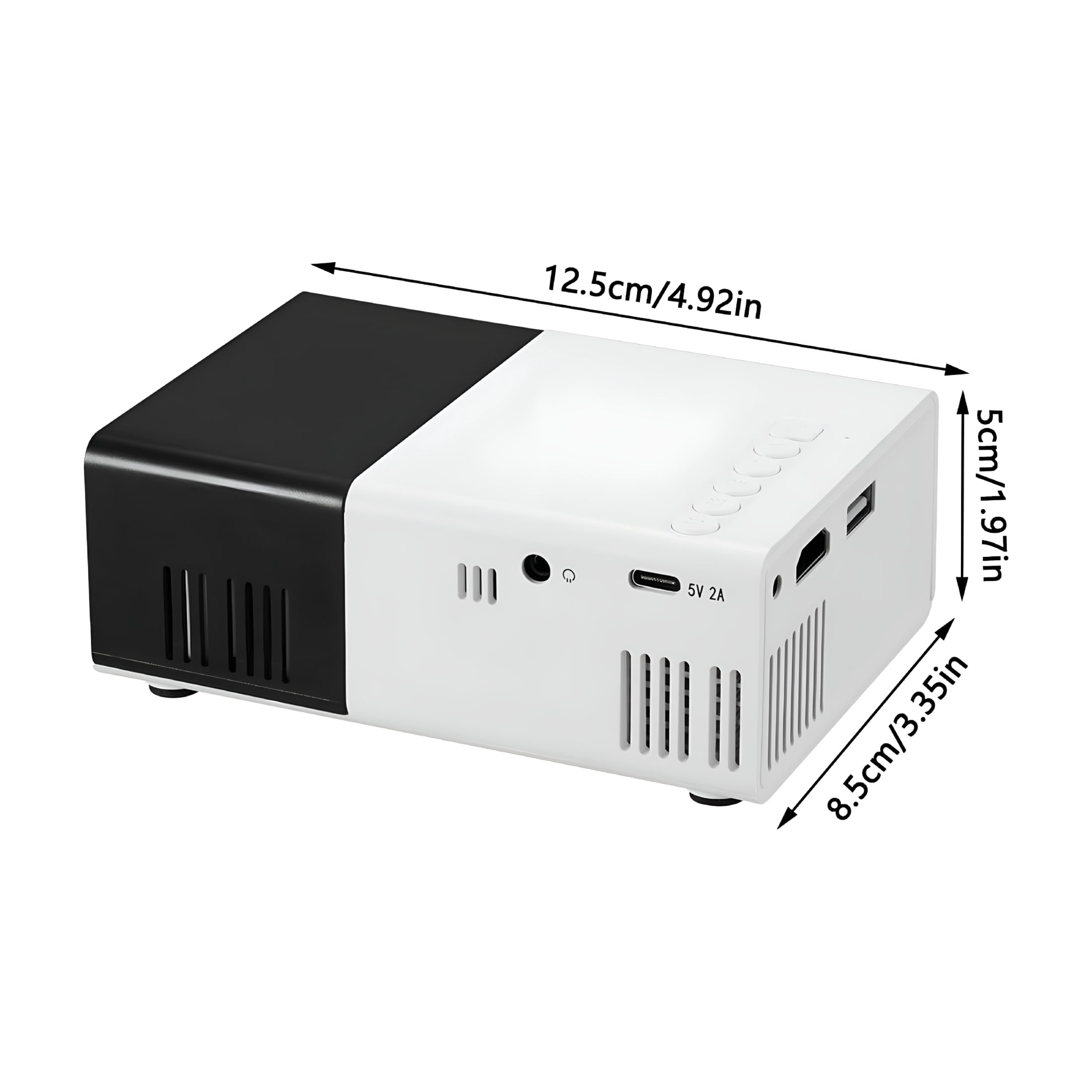 GJX Portable Led Projector with Built-In Sound System for Home Theater Entertainment Hd Image Quality with Focus Adjustment for Clear Movie Projection