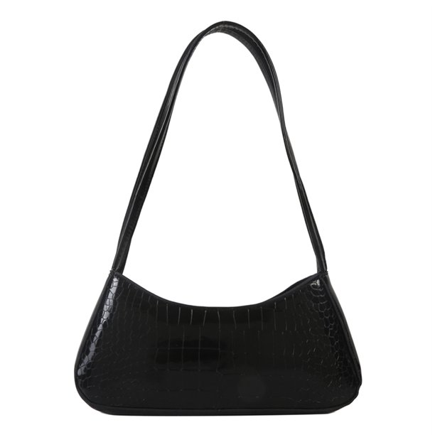Bolso de axila para mujer, diseño de cocodrilo de cuero PU, monedero informal para mujer (negro) Likrtyny Para Estrenar