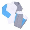 thumbnail image 2 of Elainilye Fashion Boys and Girls 2 Piece Set Round Neck Raglan Long Sleeve Top Long Pants Homewear Set Sizes 3M-13Y,Blue, 2 of 9
