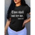 thumbnail image 1 of Letter Print T-shirt, Casual Crew Neck Short Sleeve Top For Spring & Summer, Women's Clothing, 1 of 6