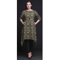 thumbnail image 5 of Bimba Black Blocks Block Women Kurtas Ethnic Printed Asymmetric Summer Wear Tops For Women Large, 5 of 6