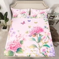 thumbnail image 2 of Castle Fairy Teens Flying Butterflies Twin Sheet Sets 3pcs,Spring Garden Flowers Twin Fitted Sheet Microfiber,Dreamy Princess Floral Breathable Flat Sheet,Lightweight Room Decor, 2 of 7