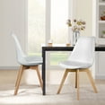 thumbnail image 3 of CONCETTA Set of 4 Dining Chairs with Padded Seats & Wooden Legs for Kitchen or Living Room, White, 3 of 6