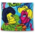thumbnail image 1 of Awkward Styles Contemporary Painting Tapestry Wall Hanging Colorful Figures Home Decor Expressive Artwork, 1 of 2