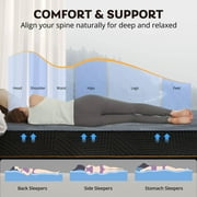 MLILY Ego Black King Size Mattress, 14 inch Cooling Gel Memory Foam Mattress in a Box, Firm