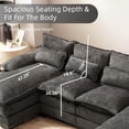 thumbnail image 4 of BISHE U-Shaped Sectional Cloud Sofa, 110" Chenille Modular Couch with Double Chaise, 4-Seater Comfy Sleeper Sofa for Living Room, Modern Oversized Upholstered Furniture, Grey, 4 of 6