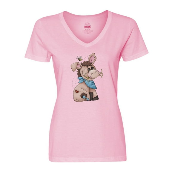 Inktastic Western Dilly Donkey Women's V-Neck T-Shirt