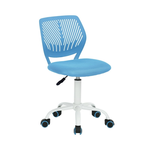 Silla para Niño, Color Celeste, Silla para Escritorio Ergonomica Giratoria HOMEMAKE FURNITURE Moderno