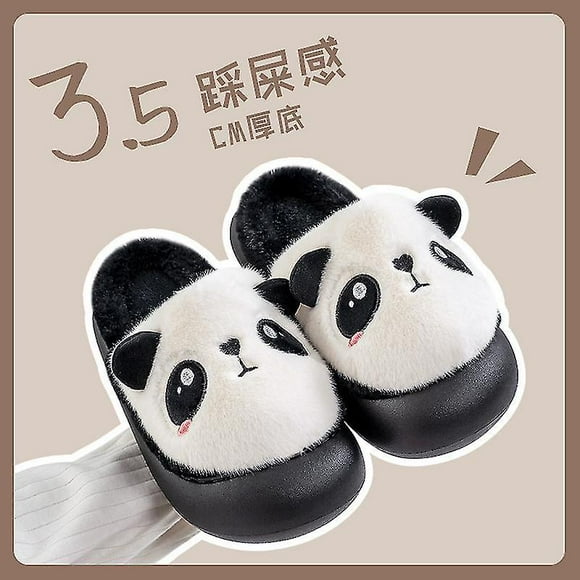 44-45WhiteWomen's Winter Thick Panda Cotton Slippers