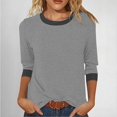 thumbnail image 2 of EDFBUYKRS Blouses for Women Puff Long Sleeve V Neck Tunic Tops Boho Dressy Casual Chiffon Shirts S, 2 of 5