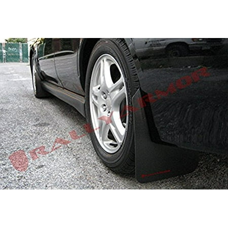Logo Mud - Rally Armor MF1-BAS-RD Basic Black, Red Mud Flap with Logo (02-07 Subaru