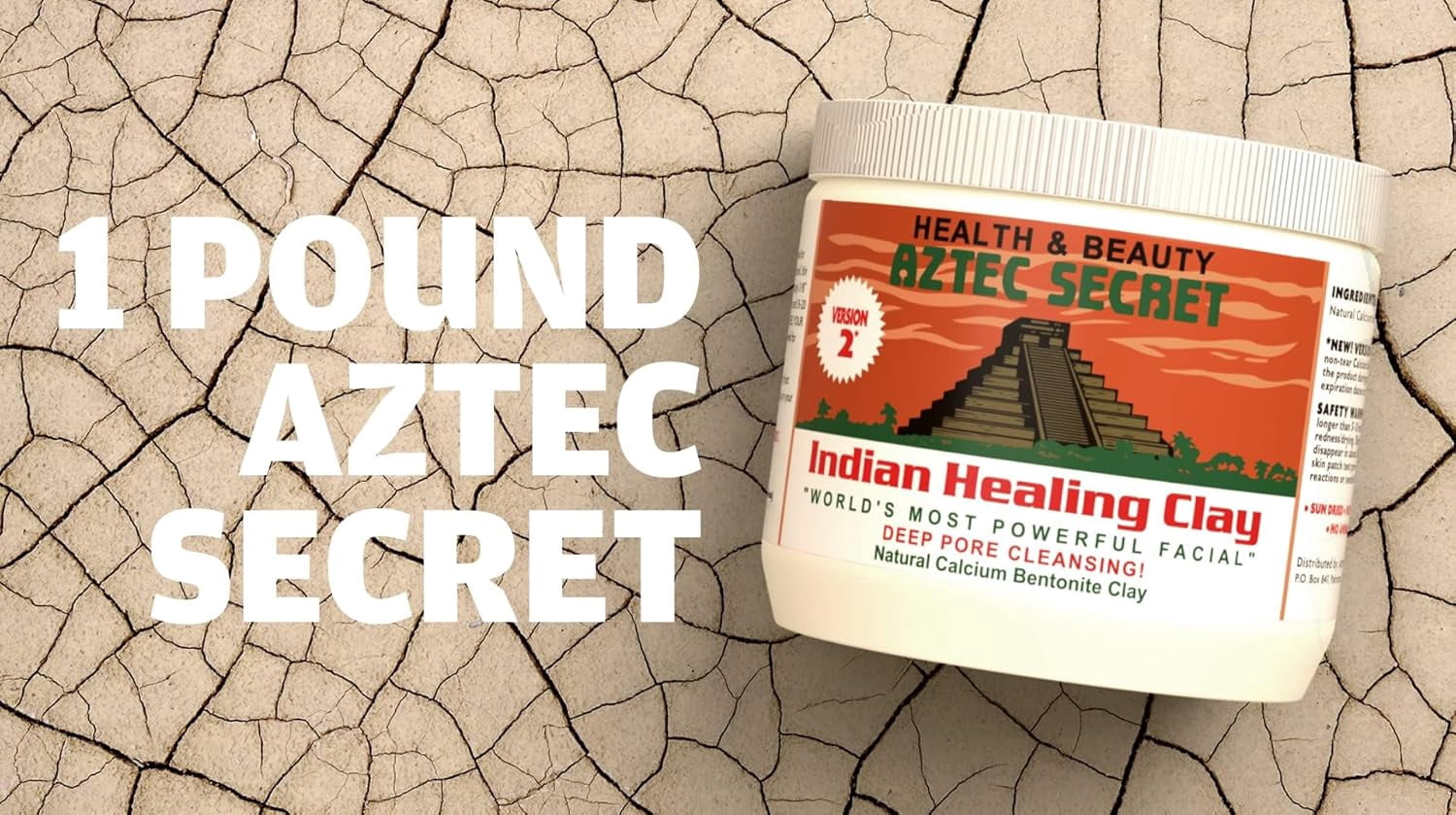 Aztec Clay Premium Mask Set by Etana Beauty  All-In-One Kit Includes 1lb Aztec Secret Indian Healing Clay, 16oz Bragg's Apple Cider Vinegar, Natural Bamboo Bowl, Stir, Scoop, Brush & Tote