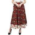 thumbnail image 1 of Phagun Jupe Portefeuille Hippie en Coton Blanche Réversible à Imprimé Floral Tenue d'Été, 1 of 6