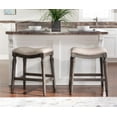 thumbnail image 2 of Linon Hayes Big & Tall 27" Padded Saddle Seat Counter Stool in Gray Rubberwood, 2 of 9