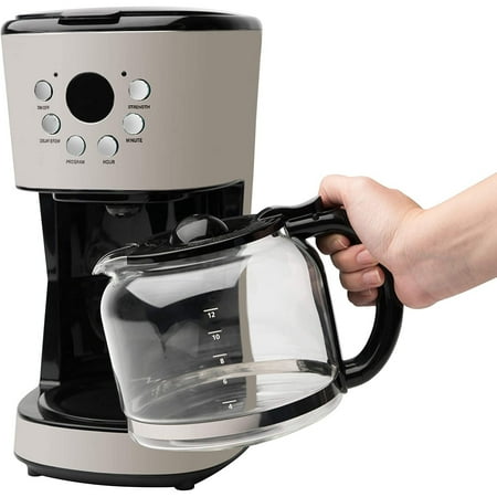 HADEN 12-Cup Programmable Coffee Maker with Strength Control and Timer - Putty