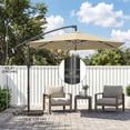 thumbnail image 3 of Outsunny 9.7 ft Offset Patio Umbrella with Fillable Weights, Khaki, 3 of 10