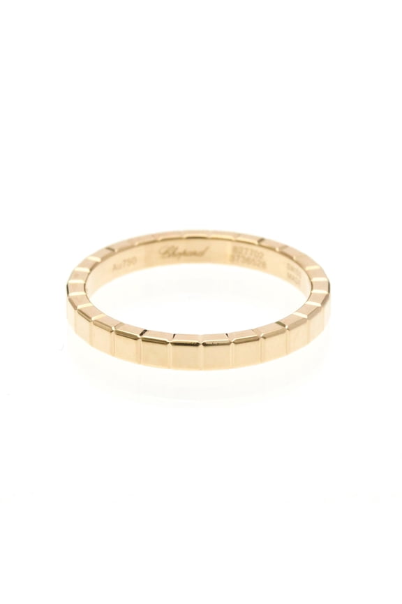 Pre-Owned Chopard Ice Cube Ring 827702 Pink Gold (18K) Fashion No Stone Band Ring Pink Gold