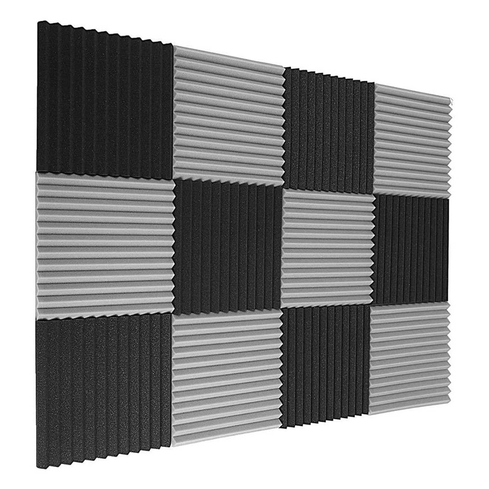 48 Pcs Acoustic Foam Board,Studio Wedge Tile,Acoustic Foam Soundproof Pyramid Studio Treatment Wall Panel 2.5X30X30cm