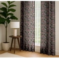 thumbnail image 4 of Vargottam 84 Inch Rod Pocket/Back Tab Cotton Curtains for Windows and Doors - Light Filtering Cotton - Light Filtering Drapes For Doors - Set of 2 Panels, 52"x84" - Floral Vine Design (Gray), 4 of 8