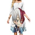 thumbnail image 1 of Vestido acampanado con nudo en forma de corazón de Shoto Todoroki Chibi, diseño de moda, vestido holgado de talla grande, Shoto Todoroki Chibi Sleeve Shoto, 1 of 6