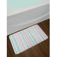 thumbnail image 2 of Striped Bath Mat, Primitive Culture Geometric Cave Abstract Figure National Ancient Artsy Print, Non-Slip Plush Mat Bathroom Kitchen Laundry Room Decor, 29.5 X 17.5 Inches, Lilac Turquoise, Ambesonne, 2 of 2