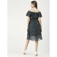 thumbnail image 2 of Moomaya Printed Off-Shoulder Poly Georgette Midi Dress Cinched Long Dress, 2 of 8