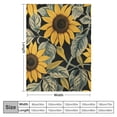 thumbnail image 4 of Creowell Sunflowers Leaves Stems Print Flannel Throw Blanket Lightweight Hand/Machine Wash All Seasons Plush Blanket 40x50in, 4 of 6