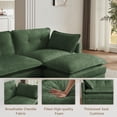 thumbnail image 3 of 111.5" U-Shaped Modular Sectional Sofa, Comfy Chenille Deep Seat Couch with 2 Ottomans for Living Room, 3-Seater, Green, 3 of 10
