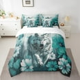 thumbnail image 2 of Wolf Bed in a Bag Twin 7 Piece Comforter Set Daisy Flowers Bedding Sets,Reseda Green Ombre Oil Painting Sheet Set with Comforter Graffiti Art Western Animals Butterfly Bohemian Decor, 2 of 4