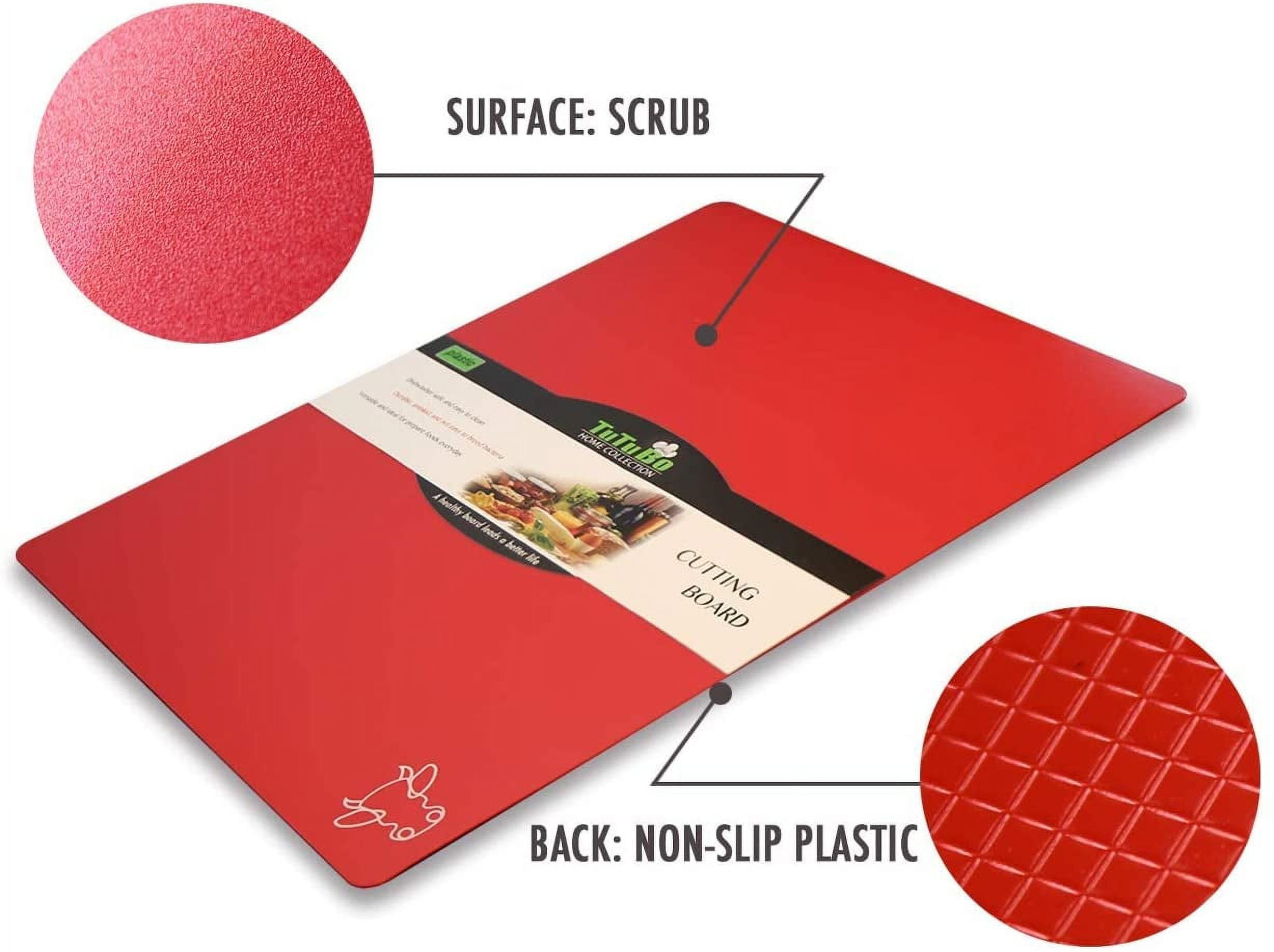 Cutting Board Mats Flexible Plastic Colored Mats with Food Icons, BPA-Free, Non-Porous, Anti-skid back and Dishwasher Safe, Set of 7 Rainbow - 7 Pieces