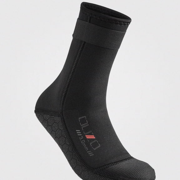 Babcutegg Men's 3mm Seamless Neoprene Wetsuit Socks Anti-Slip Thermal Mid Calf Socks Black Size S