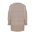 thumbnail image 6 of CLOISE Womens Shirts Fall Trendy Striped Tees Crewneck 3/4 Sleeve Tops Soft Colorblock Basic Shirts Elegant Outfits Brown S, 6 of 6