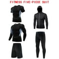 thumbnail image 2 of 5pcs Men Workout Clothes Outfit Fitness Suits Gym Outdoor Running Compression Pants Tee Shirt Top Long Sleeve Jacket, 2 of 3