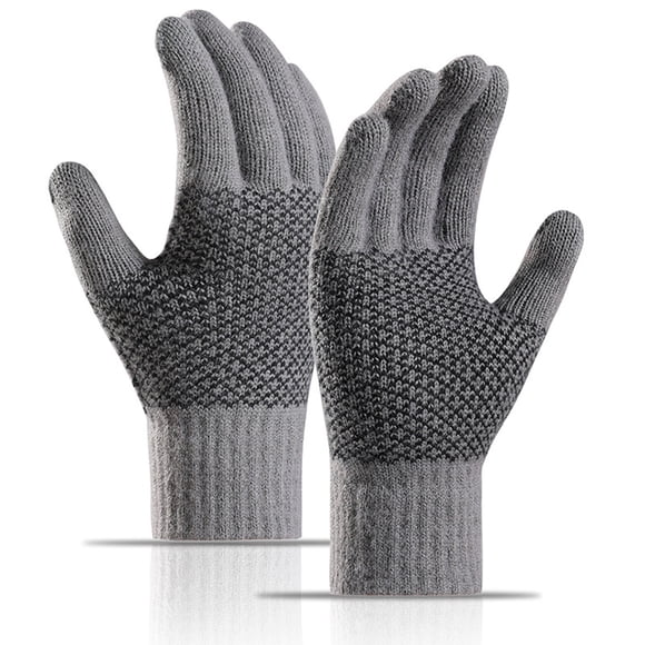 Winter Men and Women Keep Warm Touching Screen Knit Gloves Elastic Cuff Soft Full Finger Gloves Mitten