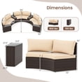 thumbnail image 3 of Costway 7 PCS Patio Furniture Set with Tempered Glass Top Side Tables Back & Seat Cushions, 3 of 10