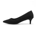 thumbnail image 2 of Zhabtuc Womens Kitten Heels,2 Inch Low Heel Pumps Slip On Closed Pointed Toe Pumps Office Work Shoes Dress Pumps Black Size 9.5, 2 of 4
