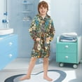 thumbnail image 5 of FORMRS Niños Bathrobe Unisex Hooded Robe Soft Plush Pajamas Sleepwear, Size 2-3T, Floral Garden, 5 of 7