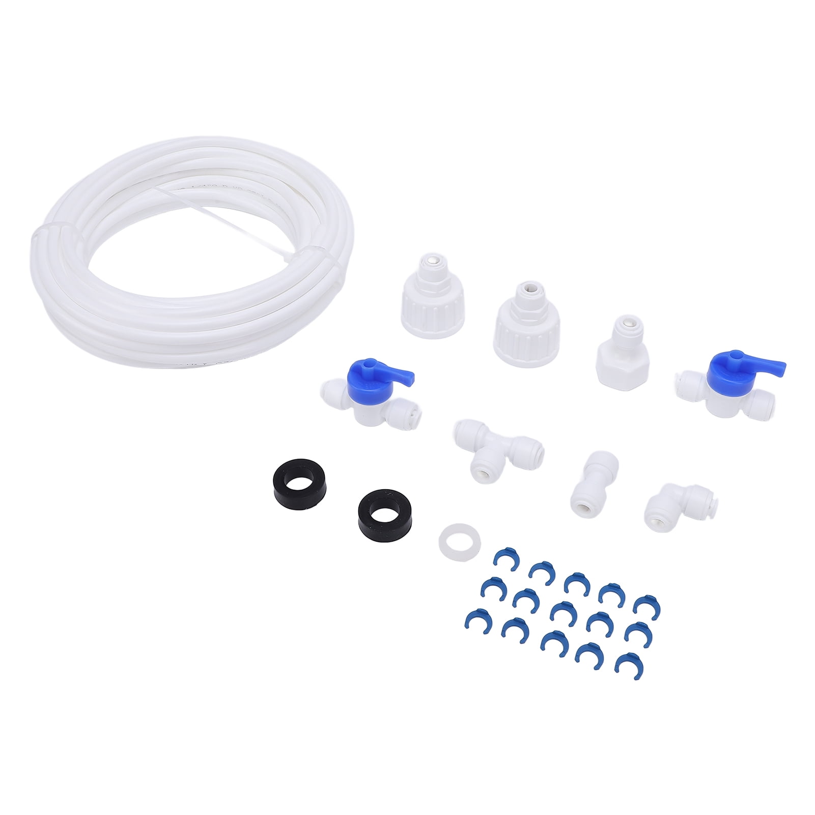 Fridge Water Line Kit, 1/4in Tubing  Fittings For Ice Makers  RO Systems, 27 Pcs