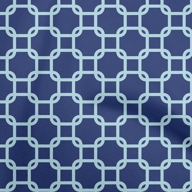 oneOone Polyester Spandex Blue Fabric Chain Craft Projects Decor Fabric Printed By The Yard 56 Inch Wide