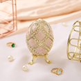 thumbnail image 2 of Caja de Joyas QIFU Huevo Fabergé Rosa Esmalte, 2 of 6
