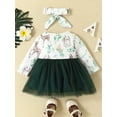 thumbnail image 3 of SUNSIOM Bébé Filles 2Pcs Automne Tenues Manches Longues Col Rond Cerf Imprimé Tulle Robe avec Bandeau Ensemble Vêtements pour Bébés, 3 of 8