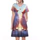 thumbnail image 1 of Easygdp Heart Sky Bird Couple para Vestido Transpirable de Mujer, Vestido Suelto de Manga Corta con Pliegues y Bolsillos para el Verano, 1 of 6