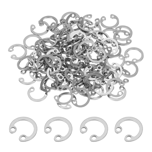 Uxcell Internal Retaining Rings, E-Clip Snap Ring Stainless Steel Internal Circlip for Automobile mm 10 100