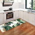 thumbnail image 4 of Green Chic Abstract Bath Mat for Bathroom, Boho Green Gold Leaves Tropical Watercolor Minimalist Modern Floor Rugs Mats Non Slip Bathroom Decor Accessories 16X48 Inches Kitchen Bedroom Indoor, 4 of 7