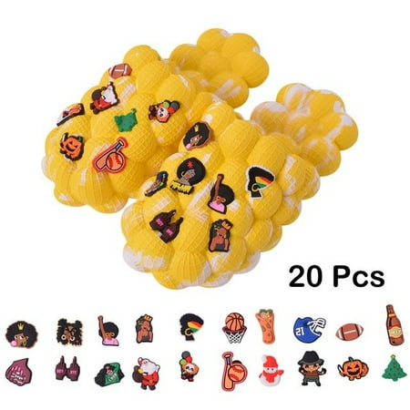 

QWZNDZGR Women s House Massage Bottom Platform Bubble Slippers Men Personalized Bubble Slides with Charms Beach Women Bubble Sandals 2022